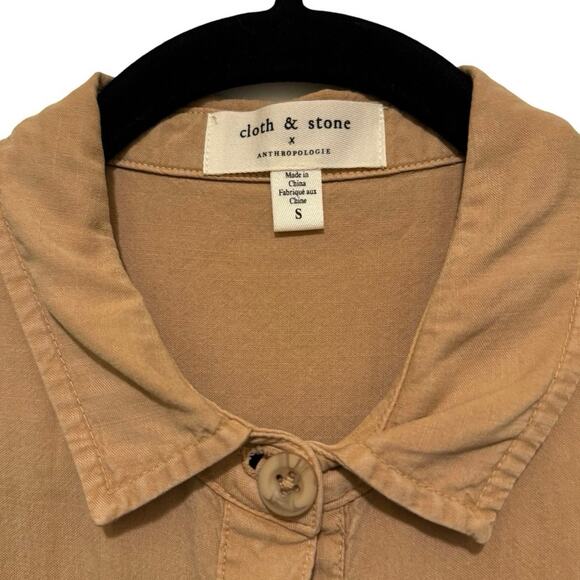 Cloth & Stone Utility Romper Womens Small brown warm honey Jay Collared jumper - Picture 3 of 7